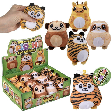2.75" Sugar Squeeze Plush Zoo Assortment 12ct - LLB Toys