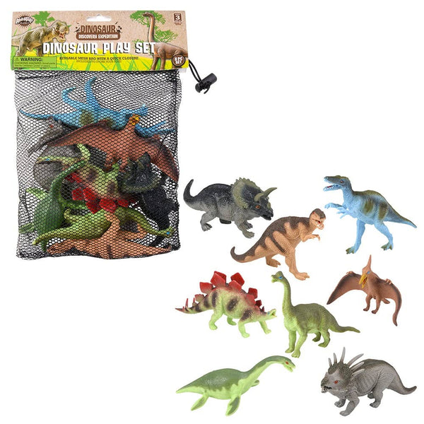 8PC MESH BAG DINOSAUR ASSORTMENT LLB kids toys