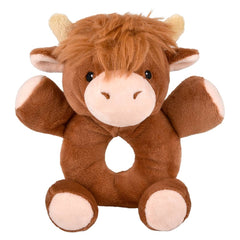 5.5" Highland Cow Plush Baby Rattle - LLB Toys