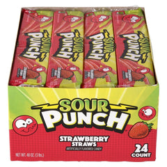 Sour Punch Strawberry Straws 24ct- LLB Toys