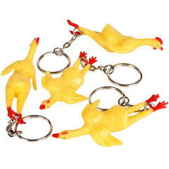 3" STRETCH RUBBER CHICKEN KEYCHAIN LLB Keychain