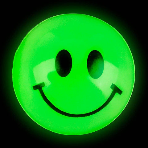 27mm 1" GLOW IN DARK SMILE FACE BALL LLB Light-up Toys