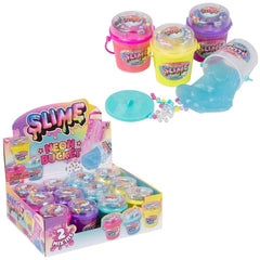 2.5" Bucket Neon Mix-In Slime 12ct - LLB Toys