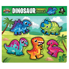 11.75" x 10.25" 6PC CHUNKY DINOSAUR PUZZLE LLB Puzzle