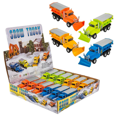 6.5" DIE-CAST PULL BACK SNOW PLOW 12/DISPLAY LLB Car Toys