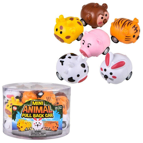 1.5" MINI ANIMAL PULL BACK CAR LLB kids toys