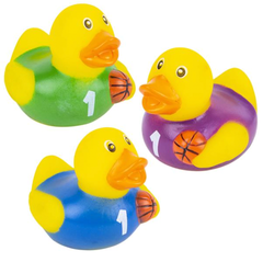 2" BASKETBALL RUBBER DUCKIES LLB Bath Toys