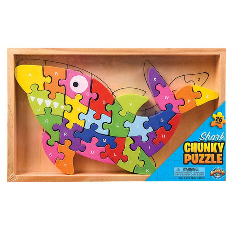 10.25" x 6.5" WOODEN SHARK LETTER PUZZLE LLB Puzzle