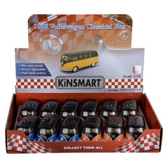 5" Diecast Pull Back 1962 VW Bus With Black Top LLB Car Toys