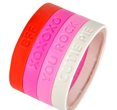 8" VALENTINE'S DAY RUBBER BRACELETS - LLB Toys