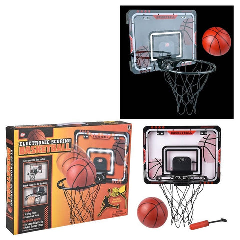 16" X 12" Electronic Over The Door Basketball Set - LLB Toys