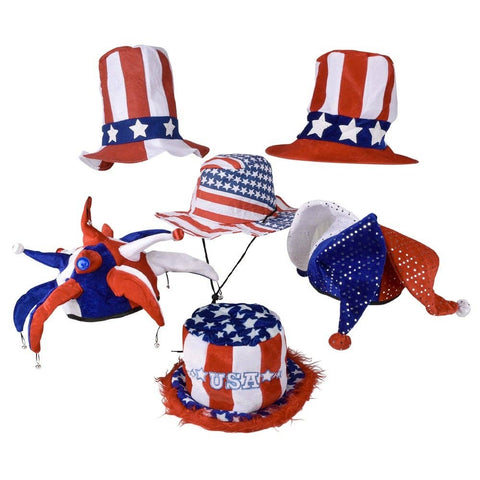 PATRIOTIC HAT ASSORTMENT - LLB Toys