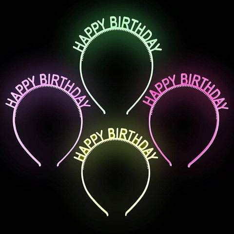 6" Glow In The Dark Happy Birthday Headband - LLB Toys