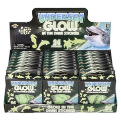 Glow In Dark Aquatic Stickers 24ct - LLB Toys