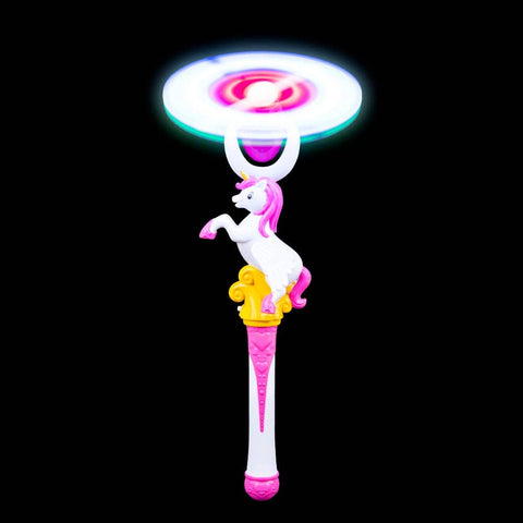15" LIGHT-UP UNICORN SPINNING WAND LLB Light-up Toys
