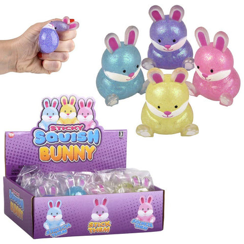 2.5" Squish Sticky Glitter Easter Bunny LLB Squishy Toys