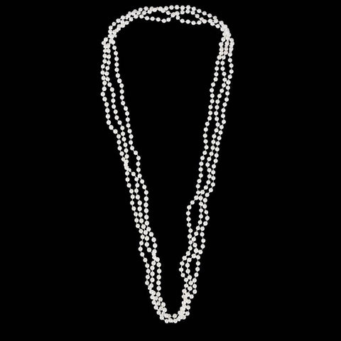 7mm WHITE PEARL NECKLACE 48" LLB kids toys