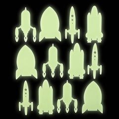 Glow In Dark Space Rocket Stickers 24ct - LLB Toys