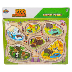 11.75" x 10.25" 6PC CHUNKY BUILD A ZOO PUZZLE LLB Puzzle