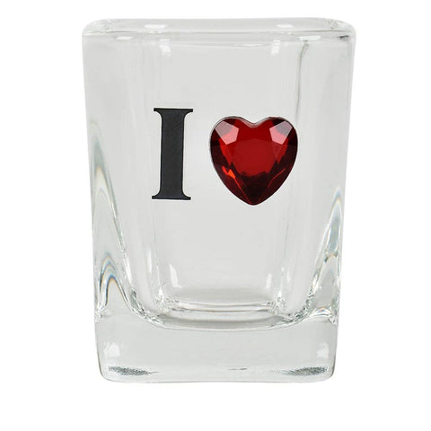 I HEART DIAMOND CLEAR SQUARE SHOT GLASS LLB kids toys