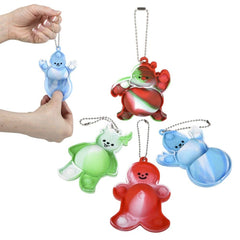 3.5" REVERSIBLE CHRISTMAS POPPER KEYCHAINS LLB Keychain