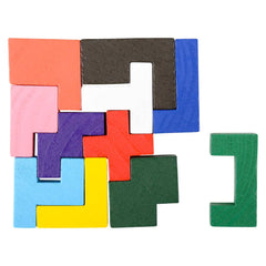 4" WOODEN TANGRAM PUZZLES 24PCS DISPLAYS LLB Puzzle