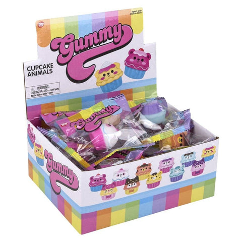 1.5" Gummy Cupcake Animals Squishy Toy - LLB Toys