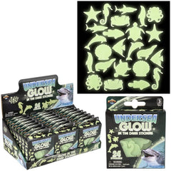 Glow In Dark Aquatic Stickers 24ct - LLB Toys
