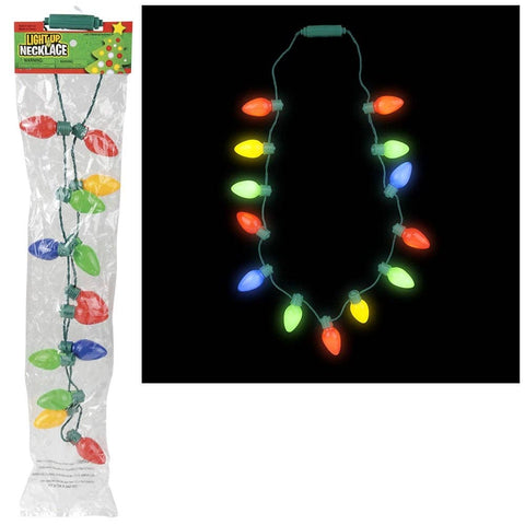25" LIGHT-UP RETRO CHRISTMAS LIGHTS NECKLACE - LLB Toys