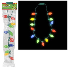 25" LIGHT-UP RETRO CHRISTMAS LIGHTS NECKLACE - LLB Toys