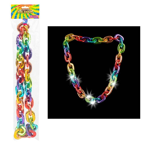 38" LIGHT-UP BIG CHAIN RAINBOW NECKLACE LLB Light-up Toys