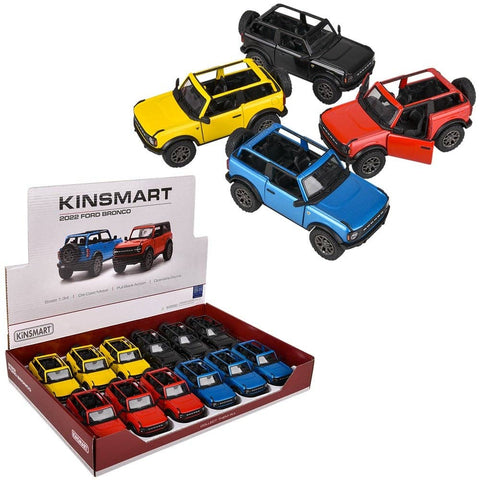 5" Diecast Pull Back 2022 Ford Bronco Open Top LLB Car Toys