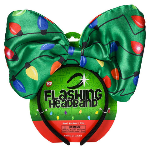 10" CHRISTMAS LIGHT BULBS LIGHT-UP BOW BAND - LLB Toys