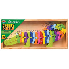 13.75" x 6" WOODEN CROCODILE LETTER PUZZLE LLB Puzzle