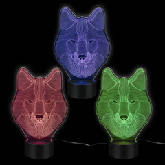 3D Illusion Color Changing Light - Wolf 10" 20/23 - LLB Toys