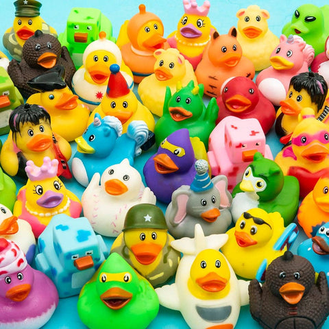 50PC ASSORTED RUBBER DUCKIES LLB Bath Toys