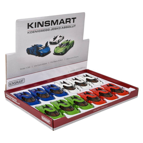 5" Diecast Pull Back Koenigseg Jesko Absolut 12ct - LLB Toys