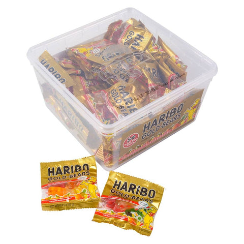 HARIBO MINI GOLD GUMMY BEAR 54PC TUB LLB candy