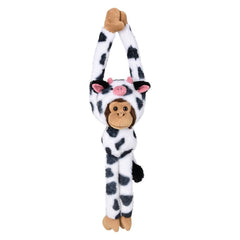 27.5" Dressed Cow Hanging Monkey - LLB Toys
