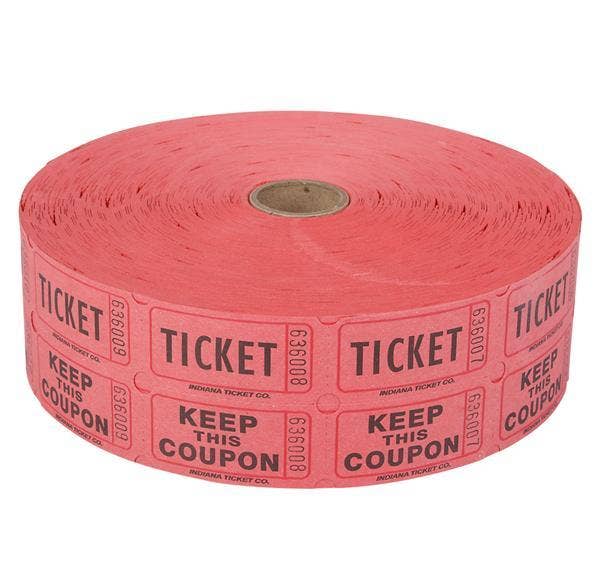 DOUBLE ROLL TICKET RED -2000/ROLL LLB kids toys