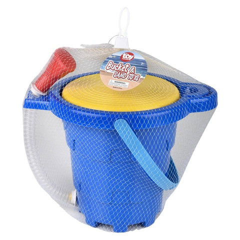 Large Bucket With 9pc Sand Toys - LLB Toys