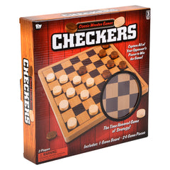 10" WOODEN CHECKERS