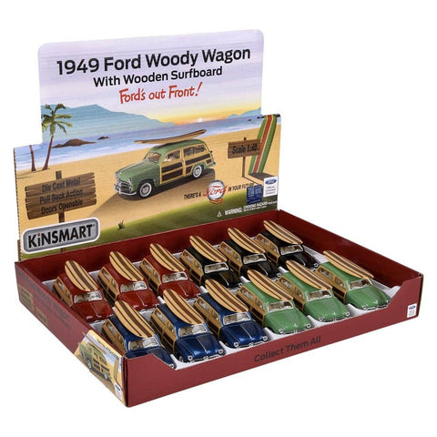 1949 Ford Woody Wagon with Surfboard - 5" - LLB Toys