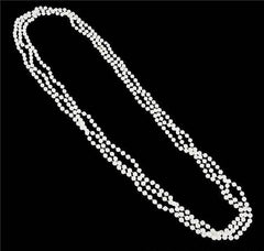 7mm WHITE PEARL NECKLACE 48" LLB kids toys