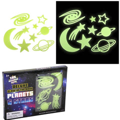 Planet & Stars Glow in the Dark  1" - 3.5"-  LLB Toys