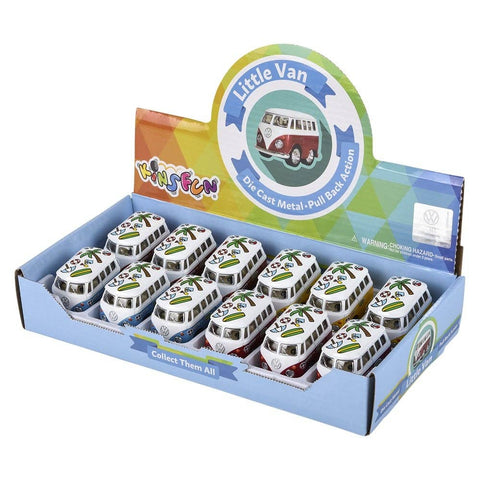 2" Diecast Pull Back VW Mini Flower Power Bus LLB Car Toys