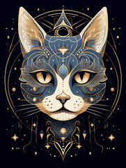 Stellar Feline Symmetry Canvas Wall Art Print