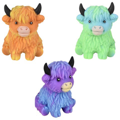 3" Marshmallow Highland Cow Assortment 12ct - LLB Toys