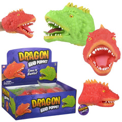 Stretchy Dragon Hand Puppet 6" LLB kids toys