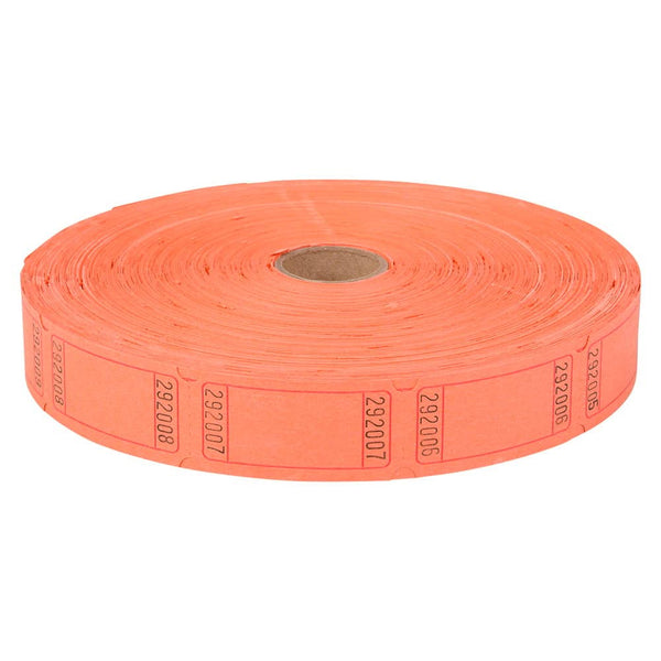 BLANK SINGLE TICKET ROLL ORANGE LLB kids toys